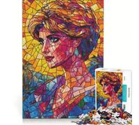 Puzzle per ragazzi da 1000 pezzi con ritratto a mosaico della Principessa Diana gioco educativo difficile collezione d'artista belle arti 38x26cm