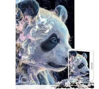 Puzzle per ragazzi da 1000 pezzi con ritratto astratto di panda gioco educativo con animali modello da assemblare decorazione da parete per rafforzare l'amore tra le coppie (52x38cm)