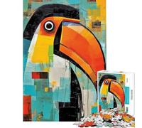 Puzzle per ragazzi da 1000 pezzi con ritratto astratto di tucano ideale per compleanni e Natale Giocattolo per rafforzare i ricordi decorazione da parete Adatto a persone dai 14 anni in su (38x52cm)
