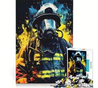 Puzzle per ragazzi da 1000 pezzi con ritratto astratto di un pompiere, gioco educativo, decorazione da parete, compleanno e Natale 50x75cm
