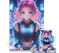 Puzzle per ragazzi da 1000 pezzi con ritratto cyberpunk, gioco pratico per il divertimento in famiglia, ideale come regalo per tutta la famiglia 38x26cm
