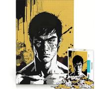 Puzzle per ragazzi da 1000 pezzi con ritratto di Bruce Lee, gioco interattivo, ideale per passare il tempo durante le vacanze, con poster abbinato e foglio di curiosità 38x52cm