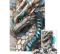 Puzzle per ragazzi da 1000 pezzi con ritratto di drago a mosaico Puzzle per adulti rompicapo gioco per migliorare la memoria e ridurre lo stress (dimensioni 50x75cm)