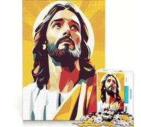 Puzzle per ragazzi da 1000 pezzi con ritratto di Gesù Cristo antistress sfida impegnativa per rafforzare l'amore tra le coppie 38x52cm