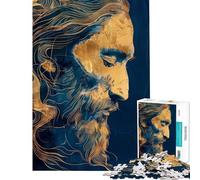 Puzzle per ragazzi da 1000 pezzi con ritratto di Gesù giocattolo fai-da-te per la decorazione della casa ideale come regalo per tutta la famiglia (dimensioni 38x52cm)