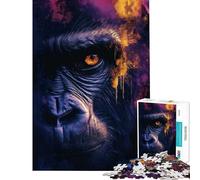 Puzzle per ragazzi da 1000 pezzi con ritratto di gorilla Attività divertenti da fare a casa migliora la memoria gioco pratico per ragazzi dai 14 anni in su (38x26cm)