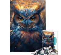 Puzzle per ragazzi da 1000 pezzi con ritratto di gufo mistico Aiuta ad allenare la mente Gioco impegnativo per tutta la famiglia adatto a persone dai 14 anni in su (50x75cm)