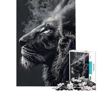 Puzzle per ragazzi da 1000 pezzi con ritratto di leone Attività divertenti da fare a casa migliora la memoria gioco pratico per ragazzi dai 14 anni in su (38x26cm)