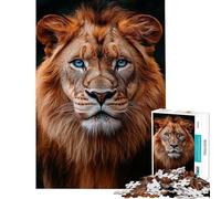 Puzzle per ragazzi da 1000 pezzi con ritratto di leone dagli occhi blu gioco di puzzle per adulti attività manuale ideale per passare il tempo durante le vacanze o come regalo per tutta la famiglia