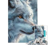 Puzzle per ragazzi da 1000 pezzi con ritratto di lupo dallo sguardo intenso puzzle per adulti antistress difficile ideale come regalo di Natale o compleanno (dimensioni 38x52cm)