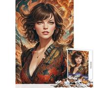 Puzzle per ragazzi da 1000 pezzi con ritratto di Milla Jovovich gioco impossibile ideale per le vacanze a casa per passare il tempo giocattolo educativo e sfida educativa (38x52cm)