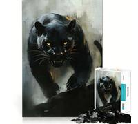 Puzzle per ragazzi da 1000 pezzi con ritratto di Pantera Nera,grafica di alta qualità,gioco che stimola la concentrazione,ideale per il tempo libero,regalo di Natale 38x26cm
