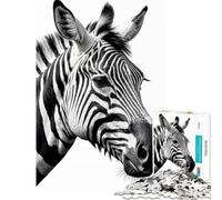 Puzzle per ragazzi da 1000 pezzi con ritratto di zebra sfida educativa taglio di precisione gioco pratico per ragazzi dai 14 anni in su (38x26cm)