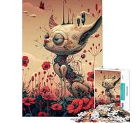 Puzzle per ragazzi da 1000 pezzi con robot gatto in fiore sfida impegnativa da completare gioco educativo per tutta la famiglia adatto a ragazzi dai 14 anni in su (50x75cm)