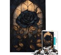 Puzzle per ragazzi da 1000 pezzi con rose gotiche e vetrate colorate Divertimento a casa attività per passare il tempo durante le vacanze giochi divertenti per ragazzi dai 14 anni in su (38x52cm)