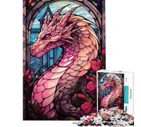Puzzle per ragazzi da 1000 pezzi con Rose Valtaria e il drago rosa gioco interattivo regalo di compleanno ideale per tutta la famiglia (dimensioni 38x26cm)