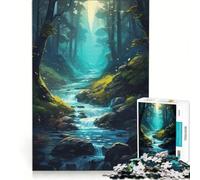 Puzzle per ragazzi da 1000 pezzi con ruscello nel bosco gioco rilassante decorazione da parete regalo per amici e familiari 38x52cm