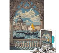 Puzzle per ragazzi da 1000 pezzi con scena di gondola a Venezia stimolante per la mente gioco di assemblaggio e decorazione da parete per ragazzi dai 14 anni in su (38x52cm)
