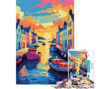Puzzle per ragazzi da 1000 pezzi con scena di porto colorata gioco interattivo educativo e stimolante ideale come regalo per chi ama i giochi di analisi e logica (dimensioni 38x26cm)