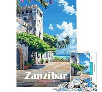 Puzzle per ragazzi da 1000 pezzi con scena di strada di Zanzibar Un gioco pratico divertente e umoristico ideale come regalo antistress (dimensioni 38x52cm)