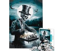 Puzzle per ragazzi da 1000 pezzi con scheletro e scacchiera Divertimento a casa ideale per passare il tempo durante le vacanze o le vacanze per ragazzi dai 14 anni in su (50x75cm)