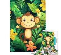 Puzzle per ragazzi da 1000 pezzi con scimmia sorridente nella giungla Gioco per famiglie giocattolo avvincente per coltivare la pazienza ottimo regalo per chi ama giocare e migliorare la memoria