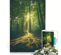 Puzzle per ragazzi da 1000 pezzi con sentiero di radici luminose nella foresta, gioco educativo, per divertimento in famiglia, regalo di compleanno, regalo di viaggio 50x75cm
