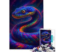 Puzzle per ragazzi da 1000 pezzi con serpente colorato su sfondo cosmico Attività divertenti da fare in casa Decorazione perfetta Gioco rompicapo per ragazzi dai 14 anni in su 38x52cm