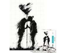 Puzzle per ragazzi da 1000 pezzi con silhouette di baci e cuori gioco per famiglie giocattolo avvincente per coltivare la pazienza ottimo regalo per chi ama giocare e migliorare la memoria (38x26cm)