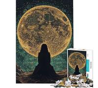 Puzzle per ragazzi da 1000 pezzi con silhouette sotto una luna gigante gioco per adulti e famiglie modello da assemblare ideale come regalo per tutta la famiglia (dimensioni 38x26cm)