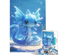 Puzzle per ragazzi da 1000 pezzi con simpatiche creature marine blu giocattolo educativo pratico antistress ottimo regalo (dimensioni 75x50cm)