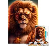 Puzzle per ragazzi da 1000 pezzi con simpatici animali leone che aiutano a sviluppare la mente e a divertirsi in famiglia Giocattolo fai-da-te per ragazzi dai 14 anni in su (38x52cm)