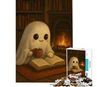 Puzzle per ragazzi da 1000 pezzi con simpatici fantasmi che leggono libri giocattolo educativo gioco pratico antistress ottimo regalo per gli amanti dei giochi (dimensioni 75x50cm)