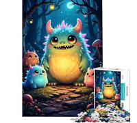 Puzzle per ragazzi da 1000 pezzi con simpatici mostri nella foresta gioco per famiglie ideale per le vacanze a casa per passare il tempo regali di Natale e compleanno (dimensioni 50x75cm)