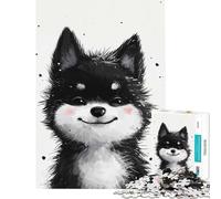 Puzzle per ragazzi da 1000 pezzi con simpatico disegno di cucciolo gioco educativo rompicapo decorazione da parete regalo di Babbo Natale segreto (dimensioni 50x75cm)