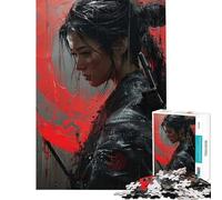 Puzzle per ragazzi da 1000 pezzi con simpatico guerriero asiatico rosso gioco di logica e analisi per adulti ideale come regalo di compleanno o per occasioni speciali (dimensioni 50x75cm)