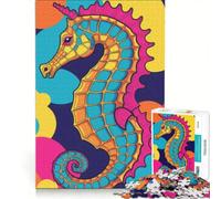 Puzzle per ragazzi da 1000 pezzi con soggetto cavalluccio marino, gioco rilassante, decorazione per la casa, adatto per la scrivania 50x75cm