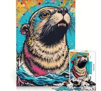 Puzzle per ragazzi da 1000 pezzi con soggetto foca e animale gioco pratico per il divertimento in famiglia ideale come regalo per tutta la famiglia 38x26cm