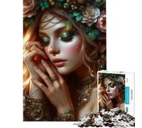 Puzzle per ragazzi da 1000 pezzi con soggetto "Foresta delle fate" disegno e ritratto Aiuta a sviluppare la mente stimola la creatività e favorisce il relax Adatto a partire dai 14 anni 38x52cm