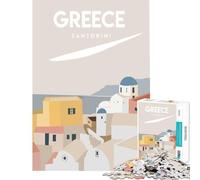 Puzzle per ragazzi da 1000 pezzi con soggetto Grecia Santorini gioco educativo regalo per compleanno attività per la famiglia (dimensioni 75x50cm)