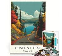Puzzle per ragazzi da 1000 pezzi con soggetto Gunflint Trail, ideale per il relax, l'interazione genitore-figlio e come sfida unica 38x26cm