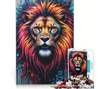 Puzzle per ragazzi da 1000 pezzi con soggetto leone, gioco per tutta la famiglia, attività divertenti da fare a casa, regalo di compleanno, regalo di viaggio 38x26cm