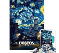 Puzzle per ragazzi da 1000 pezzi con soggetto "Notte stellata" di Boston USA Gioco rilassante ideale per passare il tempo durante le vacanze o come regalo (dimensioni 38x26cm)
