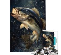 Puzzle per ragazzi da 1000 pezzi con soggetto pesce persico e pittura subacquea Puzzle per adulti gioco per famiglie stimola la memoria ed è ideale come regalo (dimensioni 38x52cm)