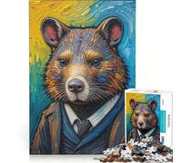Puzzle per ragazzi da 1000 pezzi con soggetto: vombato, gioco rilassante, di analisi e logica, per rafforzare l'amore di coppia 50x75cm