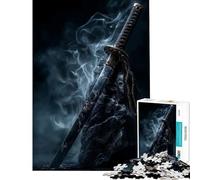 Puzzle per ragazzi da 1000 pezzi con spada da samurai e fumo gioco per famiglie giocattolo avvincente per coltivare la pazienza ottimo regalo migliora la memoria (dimensioni 38x52cm)