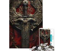 Puzzle per ragazzi da 1000 pezzi con spada medievale gioco rompicapo corsa di velocità manuale aiuta ad allenare il cervello (dimensioni 38x26cm)