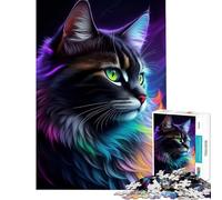 Puzzle per ragazzi da 1000 pezzi con splendido gatto nero fantasy gioco avvincente gioco impossibile adatto a coppie regalo di compleanno (dimensioni 50x75cm)