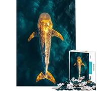 Puzzle per ragazzi da 1000 pezzi con squalo balena nell'oceano Giocattolo avvincente per coltivare la pazienza rompicapo decorazione perfetta regalo divertente (dimensioni 38x52cm)