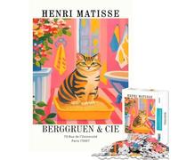 Puzzle per ragazzi da 1000 pezzi con stampa artistica del gatto di Henri Matisse Un gioco avvincente per coltivare la pazienza un rompicapo perfetto per la decorazione e un regalo divertente (38x52cm)